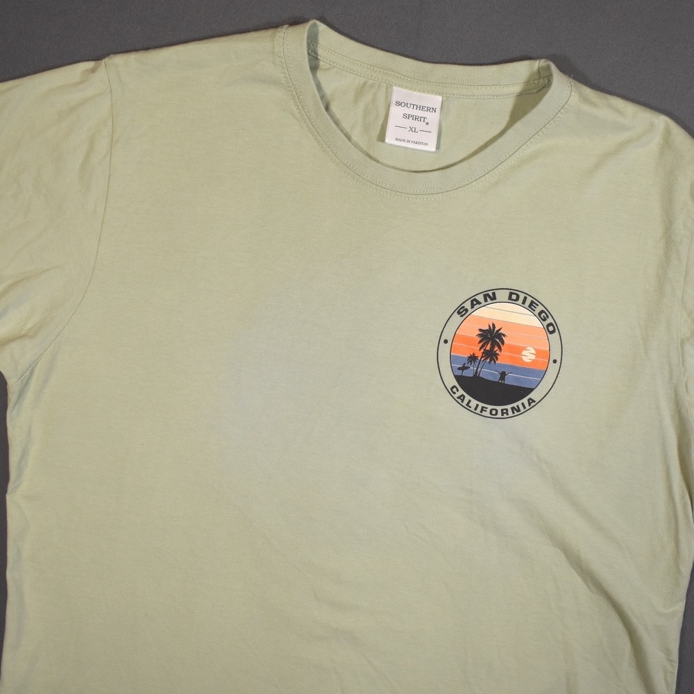 San Diego California Tee Souther‎ Spirit Branded Green Cotton